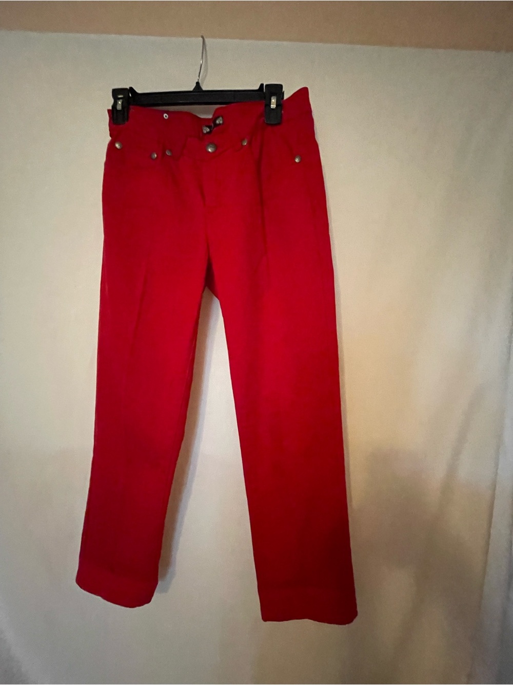 Tru Luxe Jeans Red Button-Front Pants